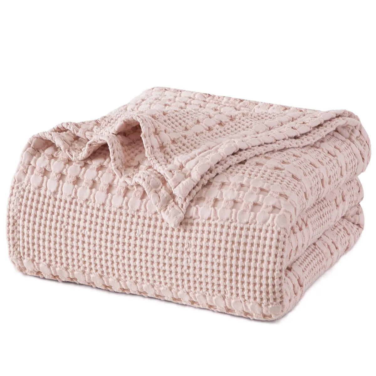 100% Cotton Weave Waffle Blanket, Aesthetic Soft Lightweight and Breathable Blanket