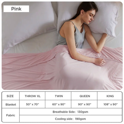 Cooling Blanket for Hot Sleepers- Lightweight Sheet,Breathable Oversized Reversible Design, Rayon Derived from Bamboo