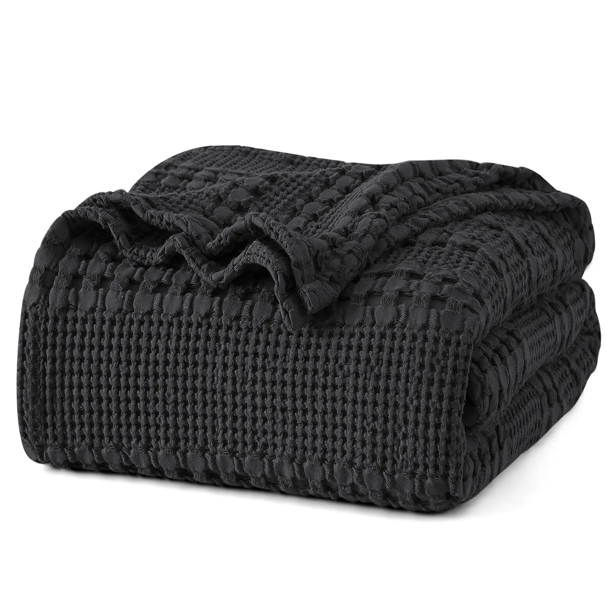 100% Cotton Weave Waffle Blanket, Aesthetic Soft Lightweight and Breathable Blanket