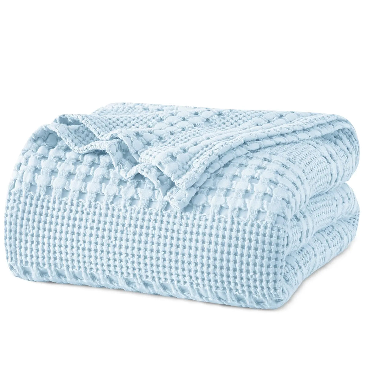 100% Cotton Weave Waffle Blanket, Aesthetic Soft Lightweight and Breathable Blanket